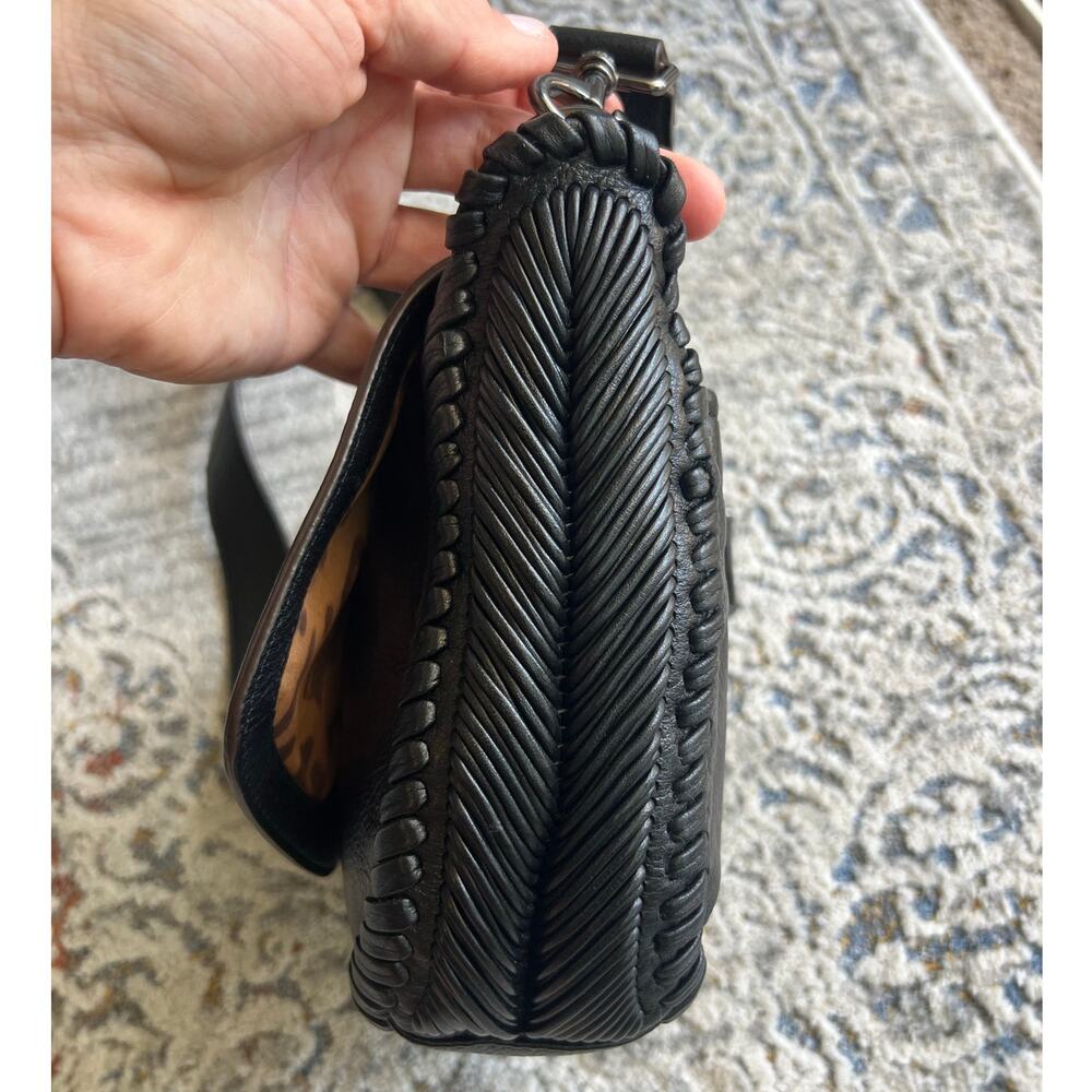 NWOT Aimee Kestenberg All For Love Saddle Crossbody Black Leather Bag - Picture 13 of 16